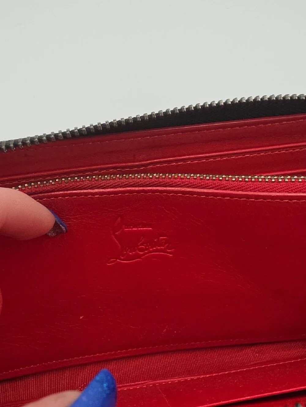 Christian Louboutin Black Studded Gold/Silver/Gun Metal Zip Long Wallet (EUC)✨️